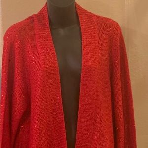 😱 White stag sequin open front cardigan